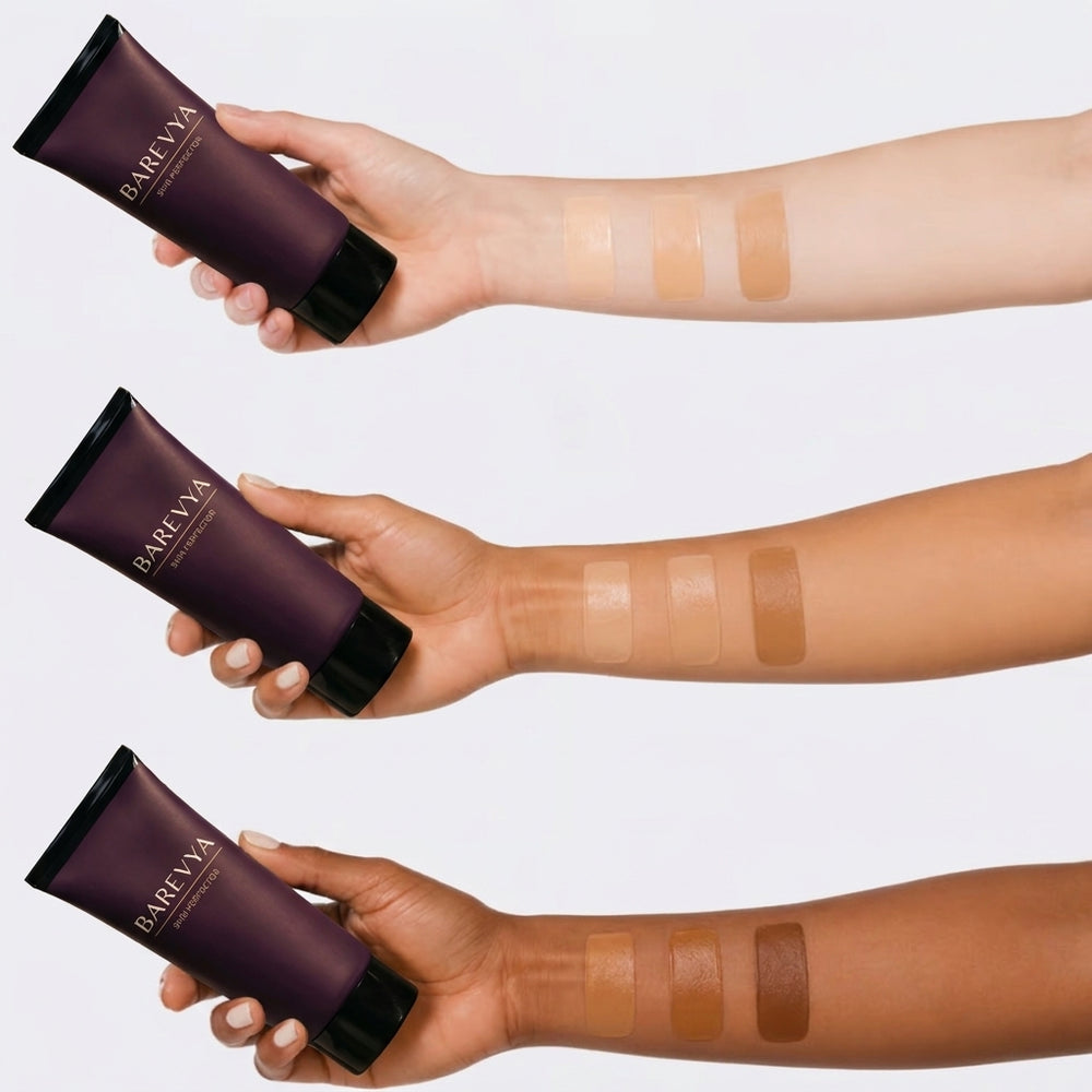 Shades swatched on real skin